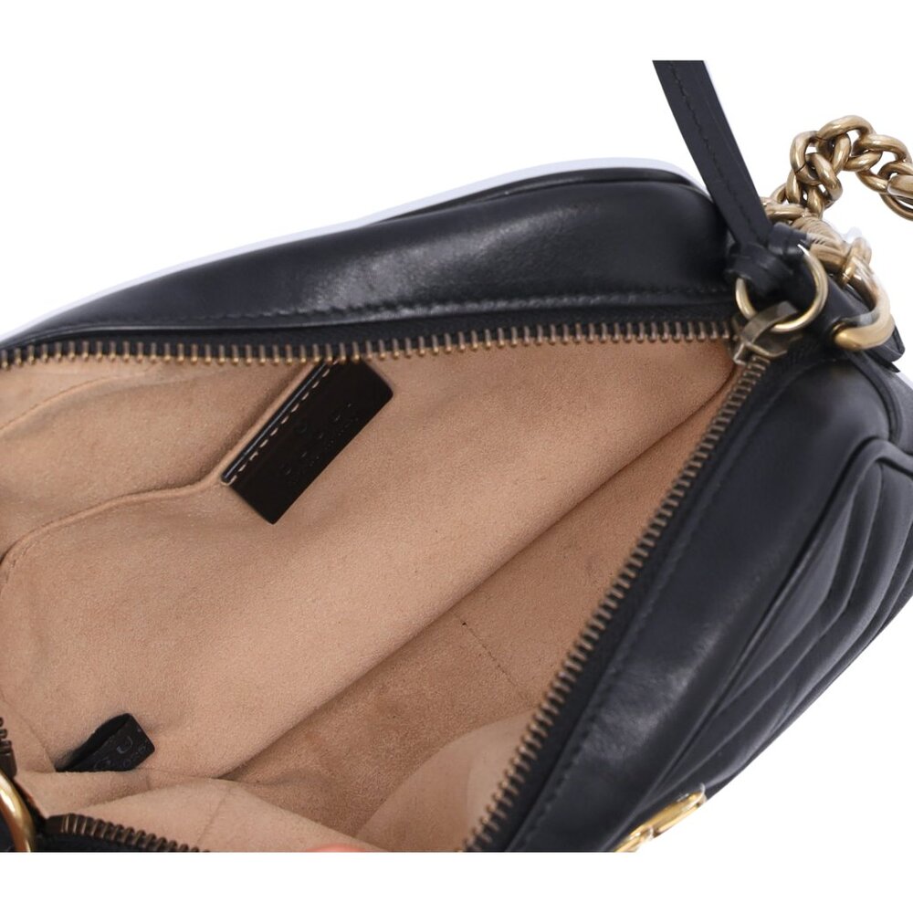 GUCCI GG Marmont Shoulder Bag 448065 Black Leather - Picture 8 of 8